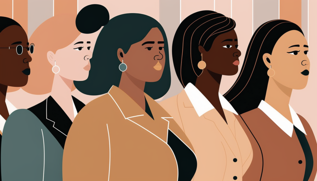 An illustration of a group of diverse women of different ages and races